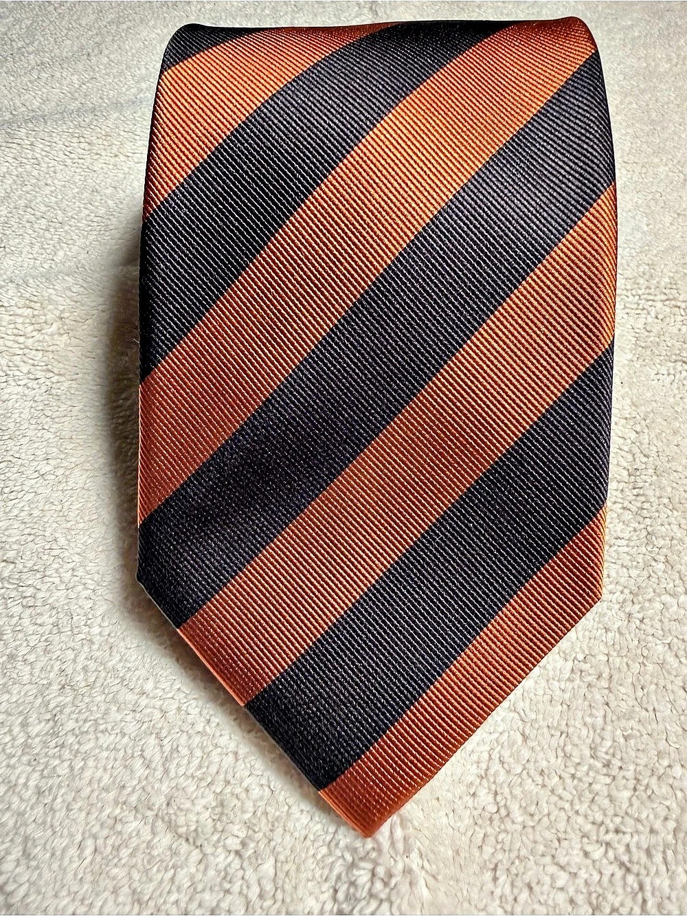 Boardroom Striped Tie in Orange & Black New